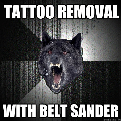 Image result for belt sander  tattoo removal GIF