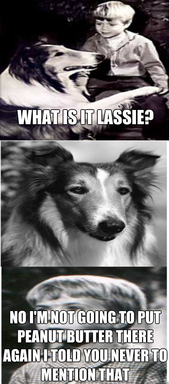 What is it lassie? i need to borrow your dad's gun ...