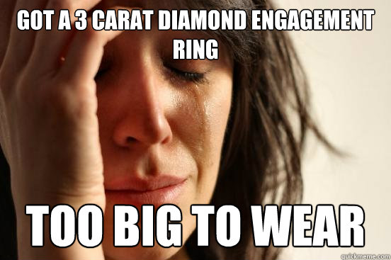 When is an engagement ring too big