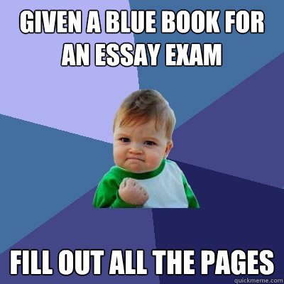 Blue book essay test