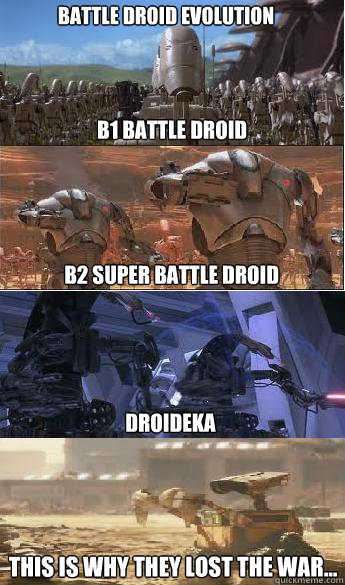 Reedmans Battle Droid Evolution memes | quickmeme